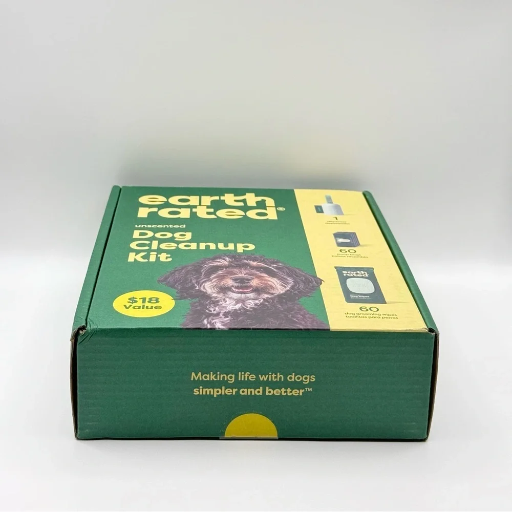 Earth Rated Unscented Dog Cleanup Kit with 60 Bags and 60 Wipes
